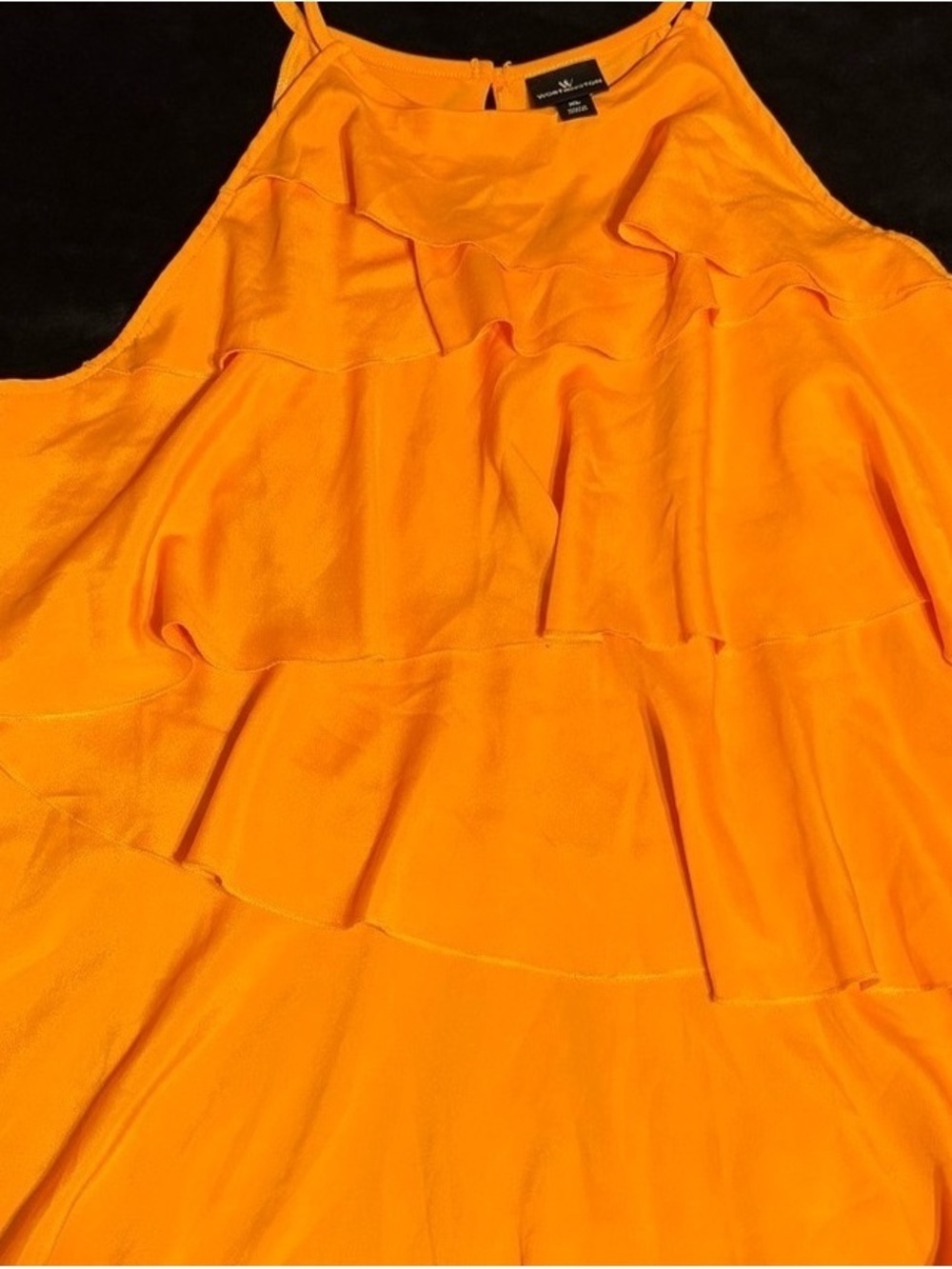 Michael Kors Bright Orange Tiered Halter Mini Dress